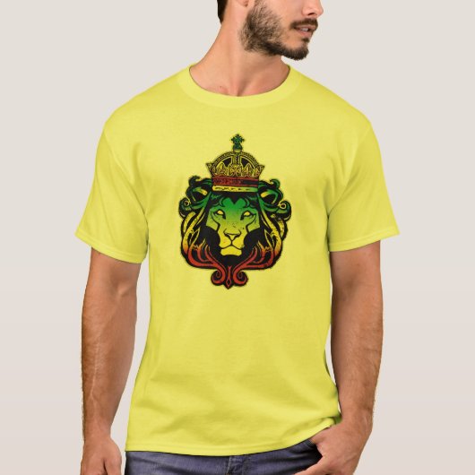 Je T-shirt de lion de Rasta de phi de livre par (Devant)