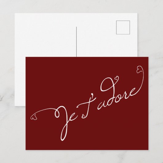 Je T'adore Briefkaart (Voorkant / Achterkant)
