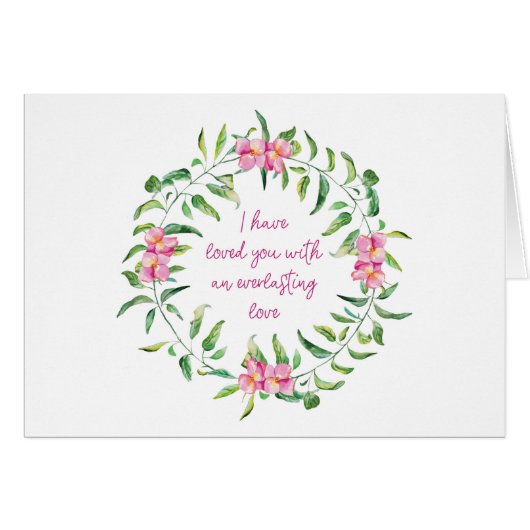 Je t'ai aimé Pink flowers Parakaleo carte de note (Devant Horizontal)