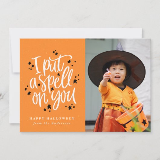 Je T'Ai Mis Un Spell Sur Orange Carte photo Hallow (Devant)