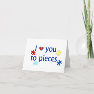 Je t'aime à la carte de note d'autisme de morceaux