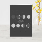 Je T'Aime À La Carte De Voeux Lune Et Retour (Fleur jaune)