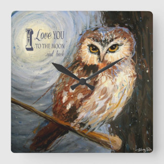 Je T'Aime À La Lune Et À L'Arrière-Mur Horloge