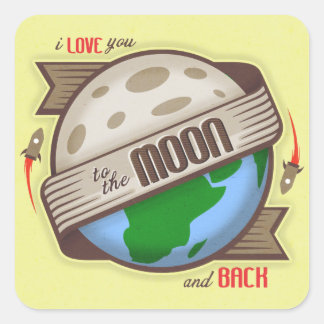 Je T'Aime À La Lune Et À L'Arrière - Sticker Set