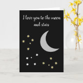 Je t'aime à la lune et aux étoiles - carte de voeu (Fleur jaune)