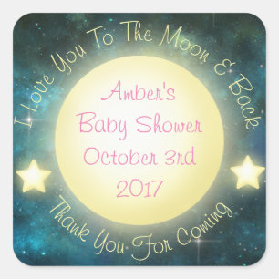Je t'aime à la lune et le dos Bébé Stickers