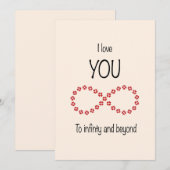 Je t'aime à l'infini et au-delà Carte de la Saint- (Devant / Derrière)