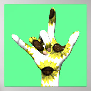 Je t'aime affiche de tournesol