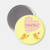 Je t'aime Aimer Aimant Design d'Oiseau2 (Recto/Verso)