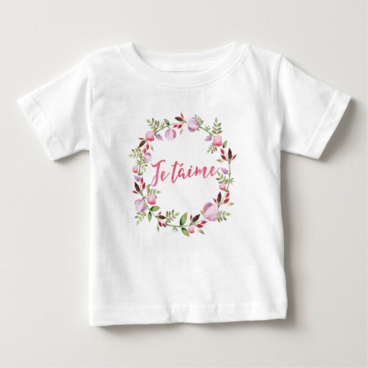 Je taime aquarelle fleurie pour enfants T-shirt (Devant)