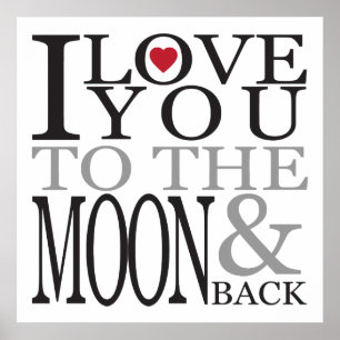 JE T'AIME AU MOON & BACK POSTER