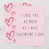 Je t'aime autant que je déteste la carte Saint Val (Devant / Derrière)