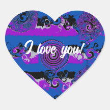 Je t'aime ! autocollant Abstrait