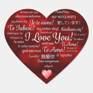 Je t'aime autocollant de coeur