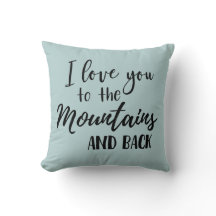 Je t'aime aux montagnes et au coussin de dos