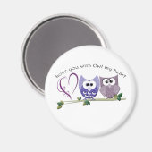 Je t'aime avec Owl mon coeur Magnet (Recto/Verso)