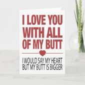 Je T'Aime Avec Toute Ma Carte De Valentines Beurre (Devant)