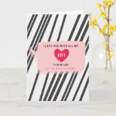 Je t'aime avec toutes mes fesses Carte de romance (Fleur jaune)