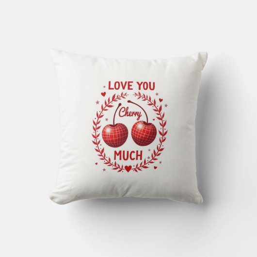 Je t'aime beaucoup Cerise Coussin (Recto)