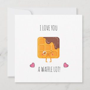 Je t'aime beaucoup de gaufres, drôle de carte de j