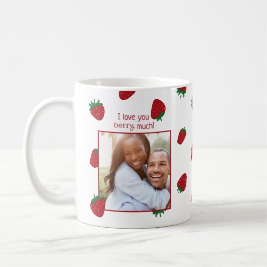 Je T'Aime Beaucoup Mug Photo Fraise (Gauche)