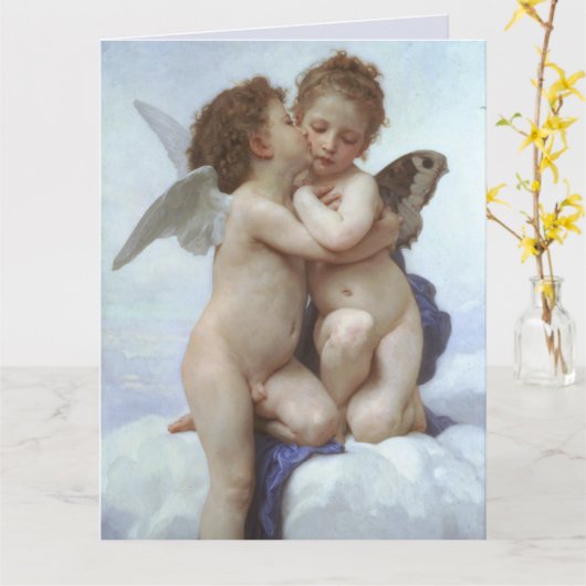 JE T'AIME, BÉBÉ ANGES BOUGUEREAU CARTES (Fleur jaune)
