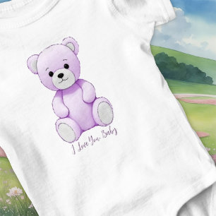 Je T'Aime Bébé Purple Ours Croustillant Jouet Body