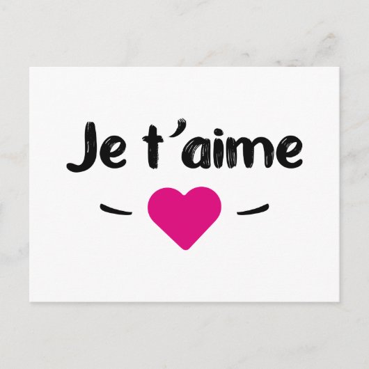 Je t'aime briefkaart (Voorkant)
