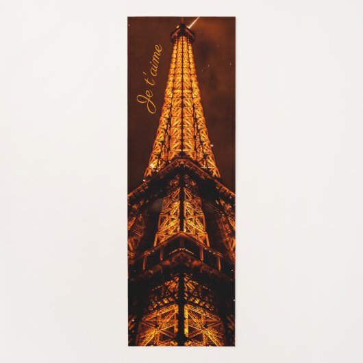 Je T'Aime Brown Sinaasappel Paris Frankrijk Eiffel Yogamat (Voorkant)