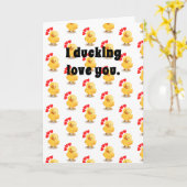 Je t'aime Canard Carte de la Saint-Valentin (Fleur jaune)