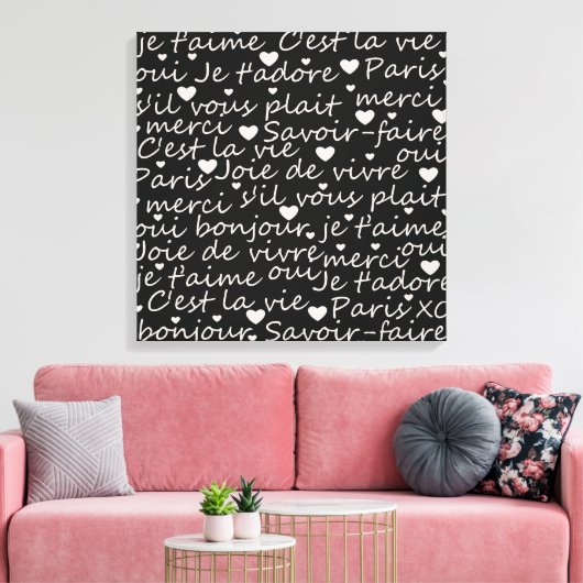 Je t'aime canvas afdruk (Insitu (Woonkamer))
