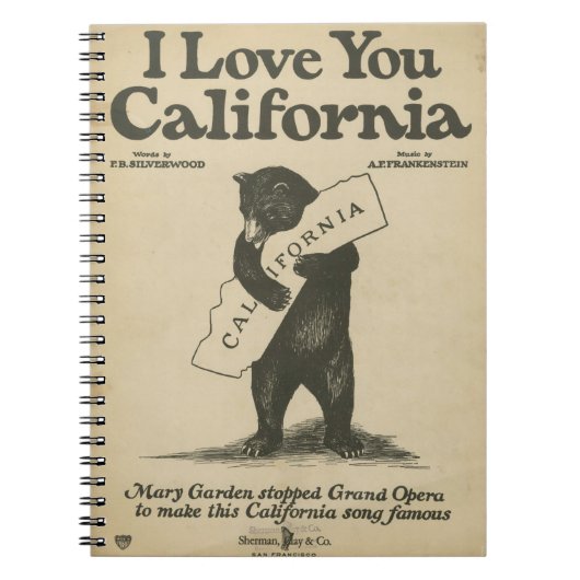Je t'aime carnet de la Californie (Devant)