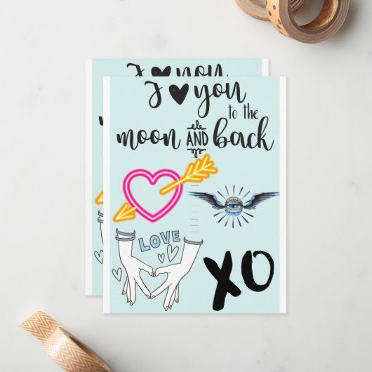 Je t'aime carte (Devant/Arrière en situation)