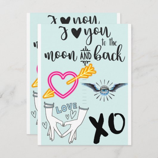 Je t'aime carte (Devant / Derrière)