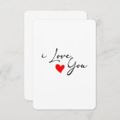 Je t'aime Carte (Devant / Derrière)