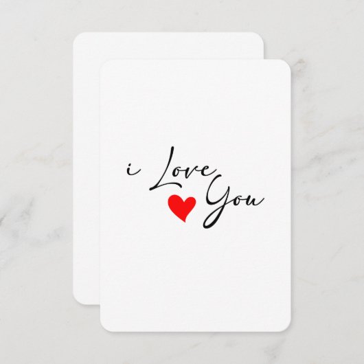 Je t'aime Carte (Devant / Derrière)