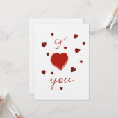 Je t'aime carte de cœur (Devant/Arrière en situation)