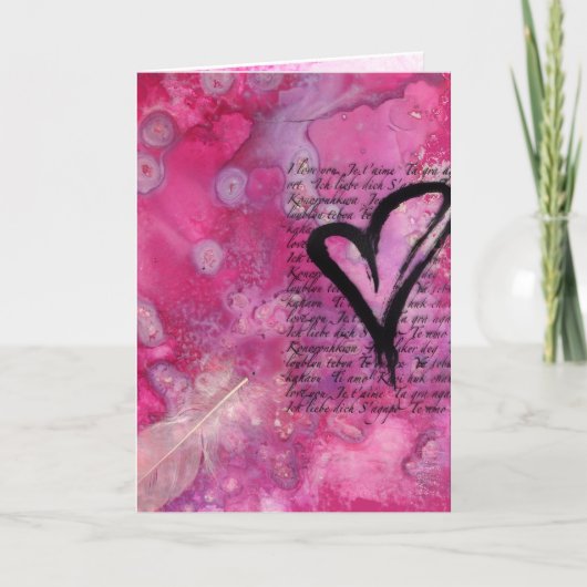 Je t'aime carte de jour de Valentines de bloc (Devant)