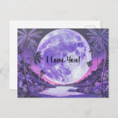 Je t'aime - Carte de la Saint-Valentin de la Lune (Devant / Derrière)