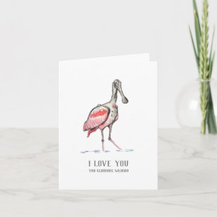 Je T'Aime Carte de note pliée de Spoonbill