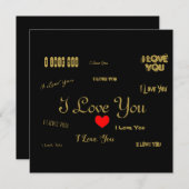 Je t'aime Carte de remerciements (Devant / Derrière)