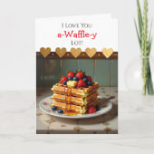 Je t'aime | Carte de Saint-Valentin à thème gaufre (Devant)