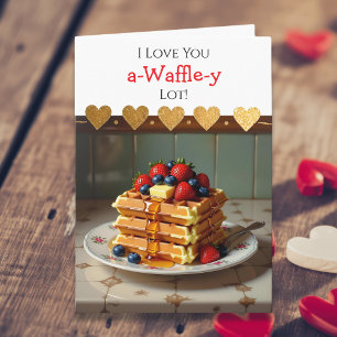 Je t'aime   Carte de Saint-Valentin à thème gaufre