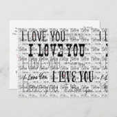 Je t'aime carte de sauvegarde de date de mariage d (Devant / Derrière)