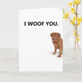 Je t'aime carte de voeux de chien (Fleur jaune)