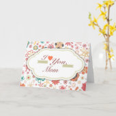 Je t'aime carte de voeux de maman (Fleur jaune)