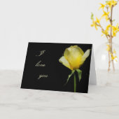 Je t'aime carte de voeux de rose jaune (Fleur jaune)