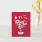 Je t'aime - Carte française Je t'aime (Fleur jaune)