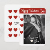 Je t'aime carte photo de la Saint Valentin (Devant / Derrière)