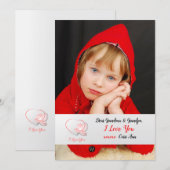 Je t'aime Carte photo Rose (Devant / Derrière)